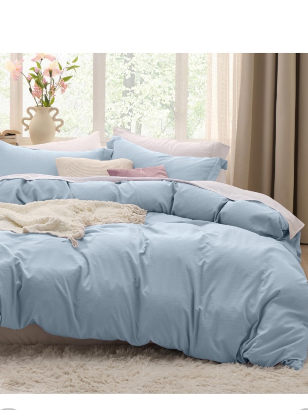 FULL Duvet Set Pre-Washed Polyester Microfiber - Celestial BLUE